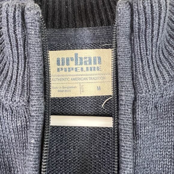 Urban Pipeline Sweater Boys Medium Blue Aztec Knit Pullover Half Zip - Picture 2 of 8